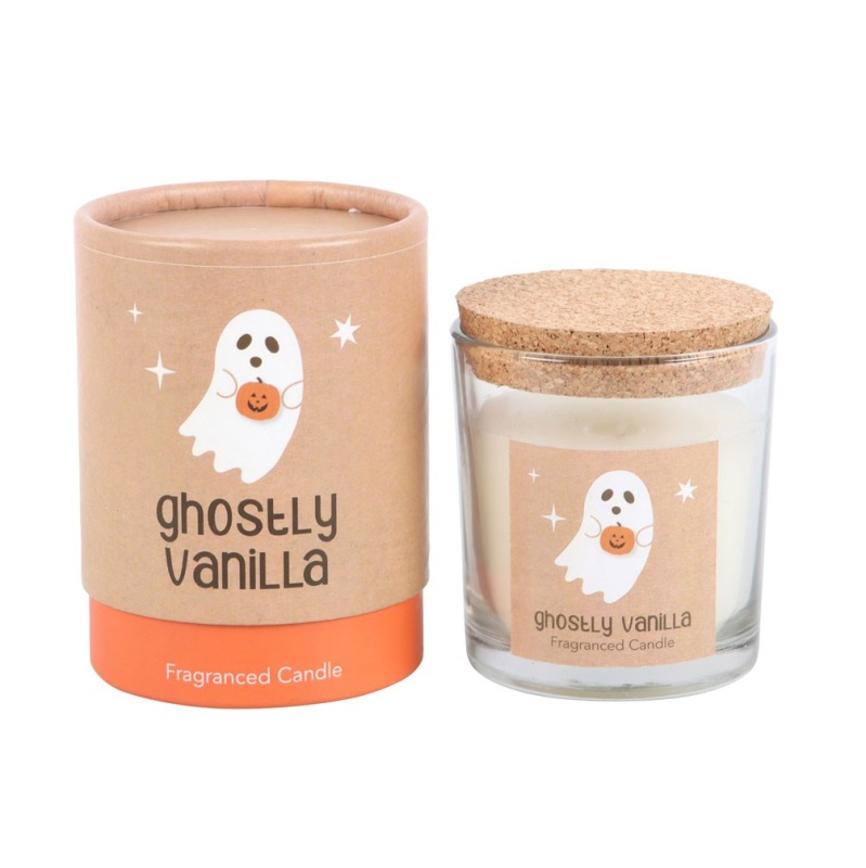 Ghostly Vanilla Halloween Candle In Glass Jar Spirit of Equinox